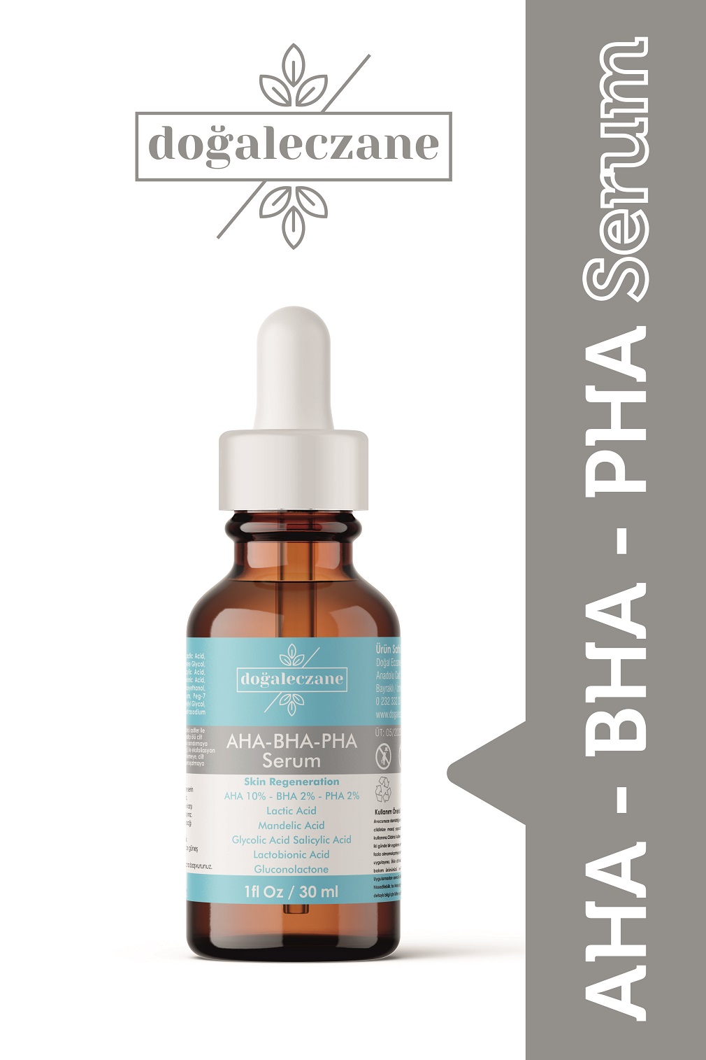 Aha-Bha-Pha-1 AHA+BHA+PHA Gözenek Küçültücü Yenileyici Cilt Serumu 30 ml. - Görsel 1
