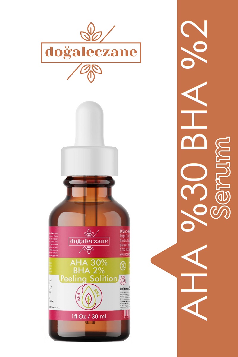 aha30-bha2-1 Siyah Nokta Karşıtı Aha %30 + Bha %2 + Panthenol %3 Peeling Cilt Serum 30 ml - Görsel 1