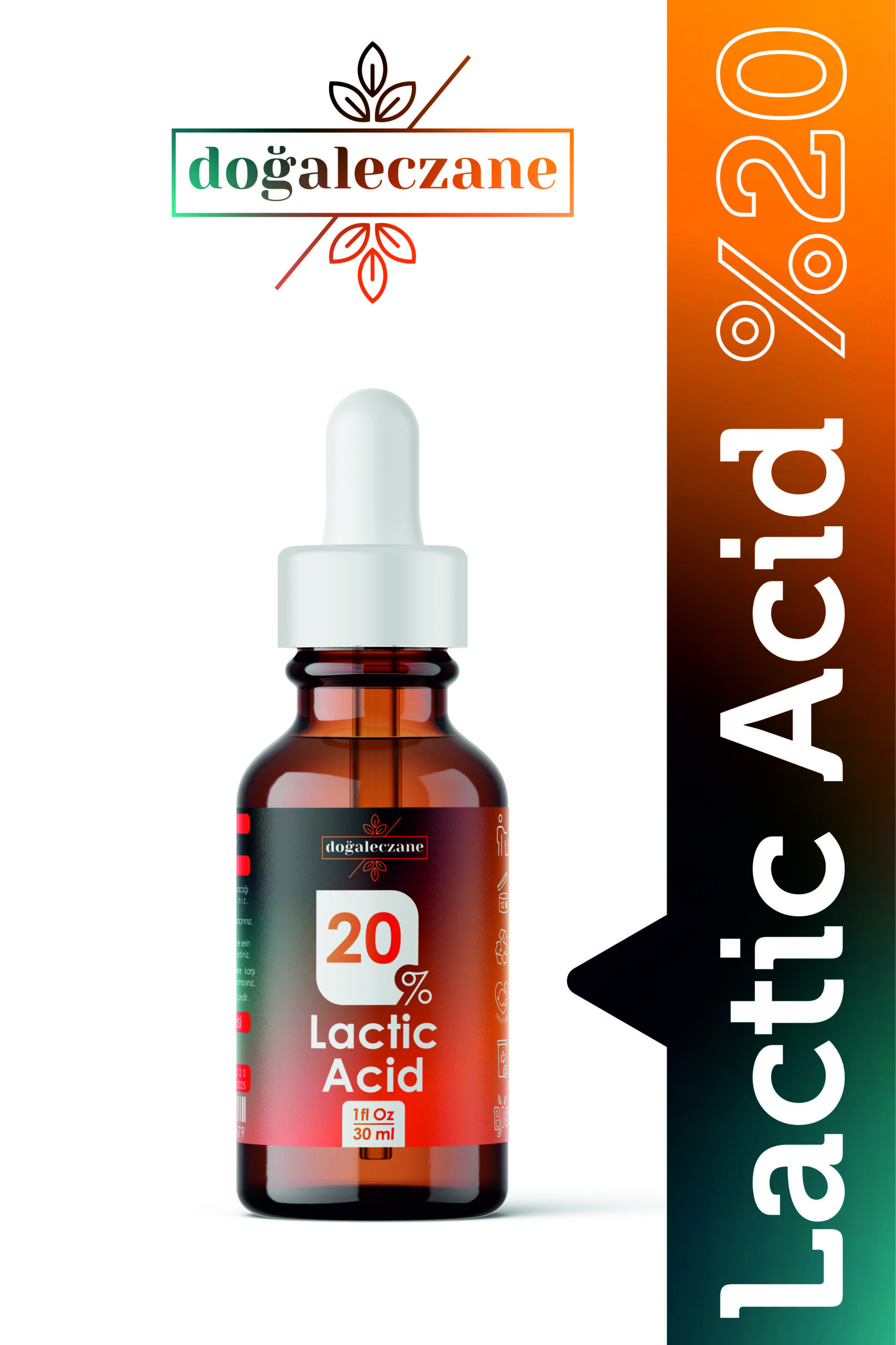laktik20-1 Sivilce Çukurları Giderme Laktik Asit %20 Peeling Hızlı Etki 30 ml - Görsel 1