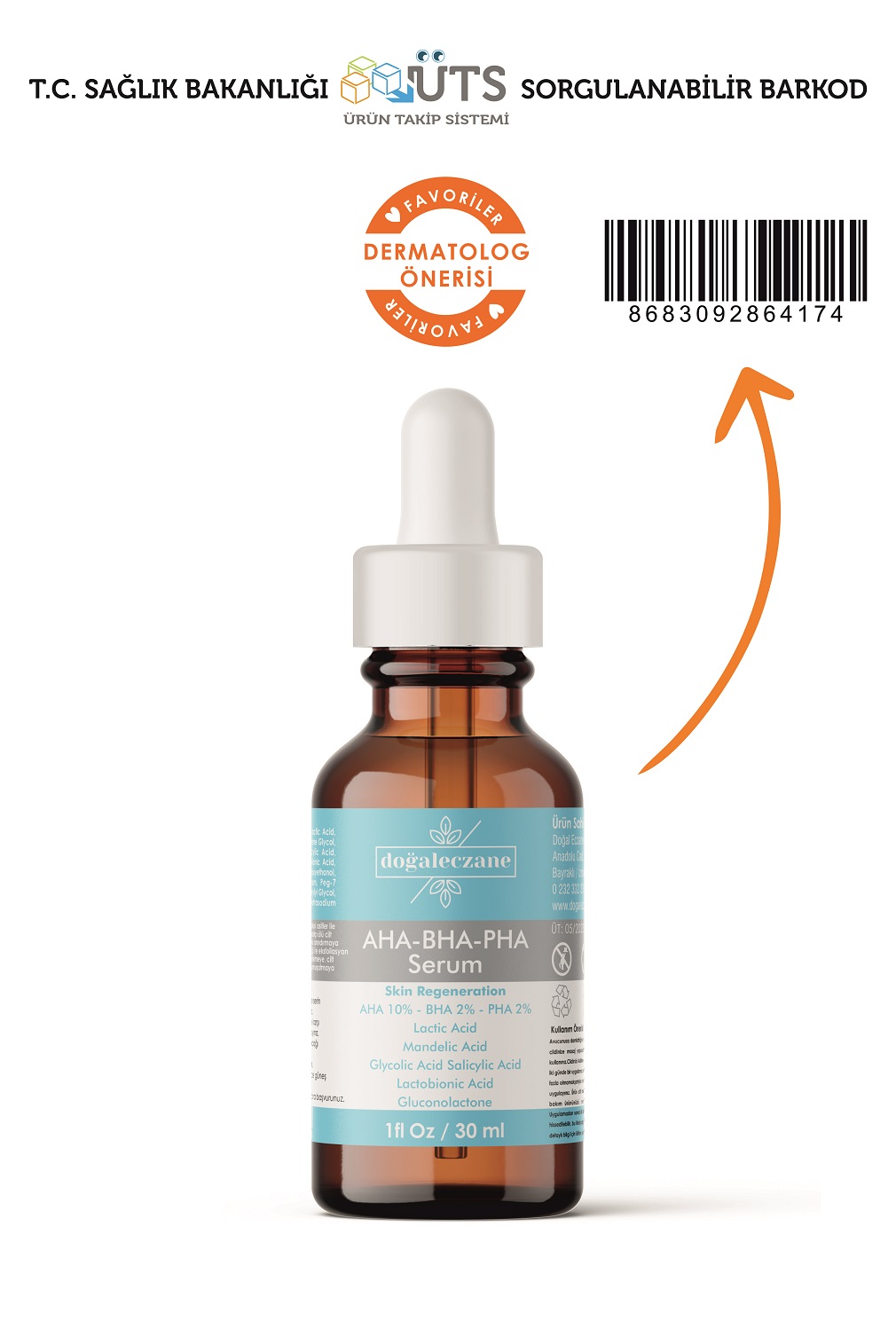 AHA+BHA+PHA Gözenek Küçültücü Yenileyici Cilt Serumu 30 ml. - Görsel 2