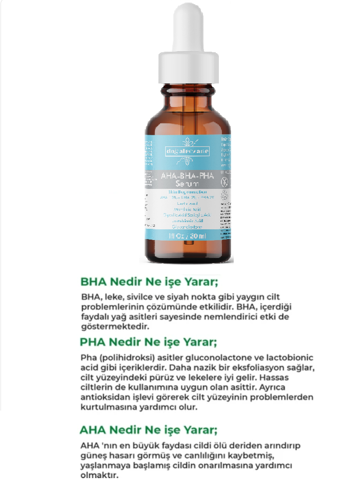 AHA+BHA+PHA Gözenek Küçültücü Yenileyici Cilt Serumu 30 ml. - Görsel 7