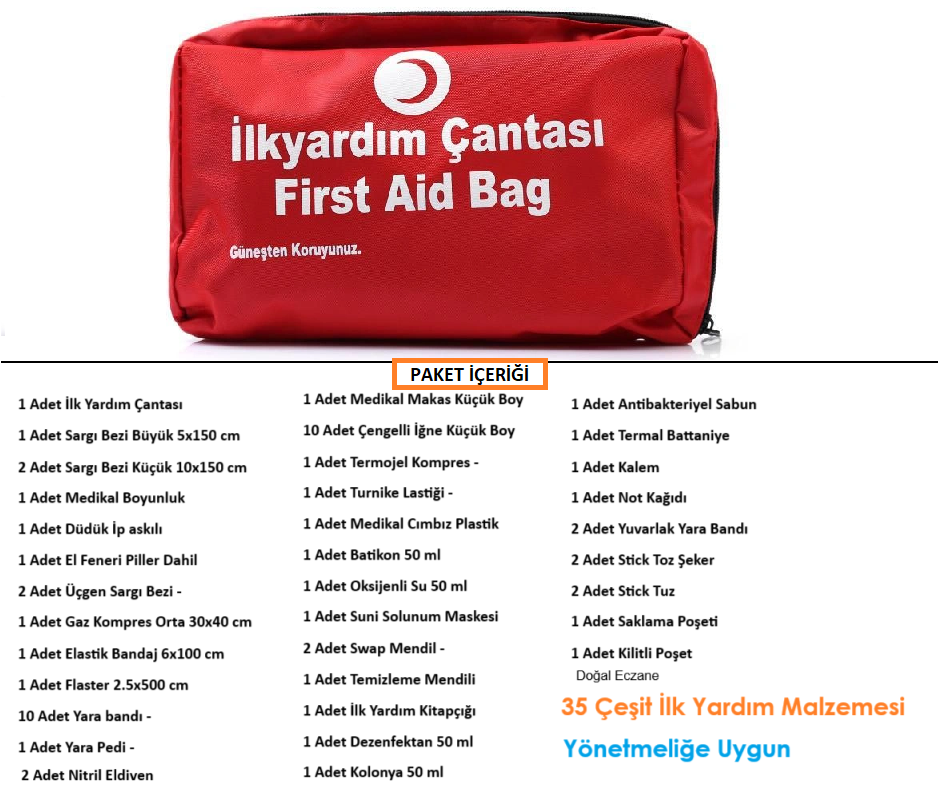 iş Yeri ilk Yardım Çantası Ruhsata Uygun